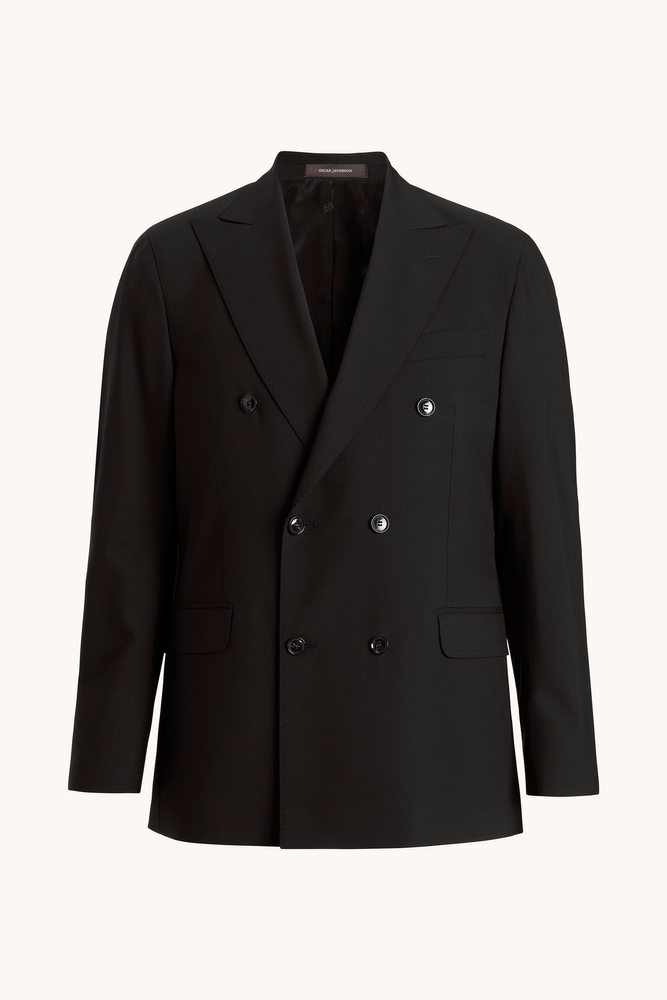 Regular Fit Double Breasted Microstructure Blazer