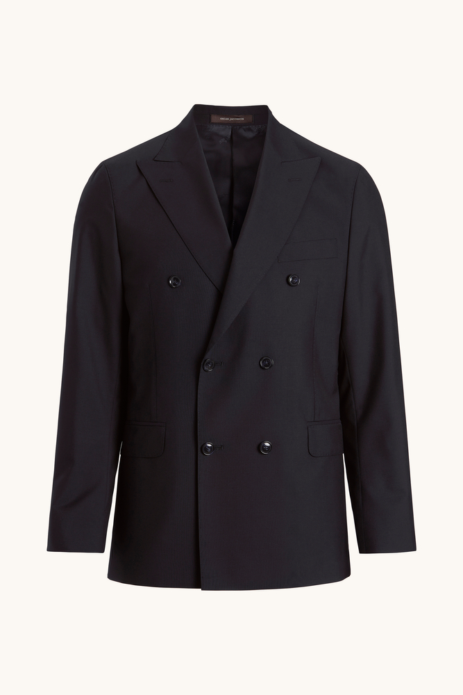 Regular Fit Dubbelknäppt Microstructure Kavaj