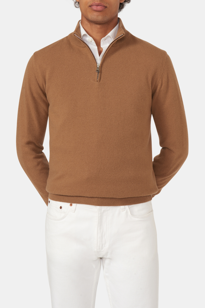 Regular Fit Half Zip Trøje Uld-Kashmir