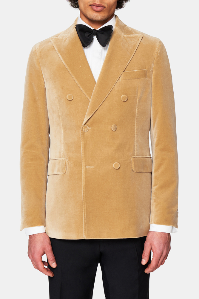 Regular Fit Dobbeltspent Fløyelsblazer