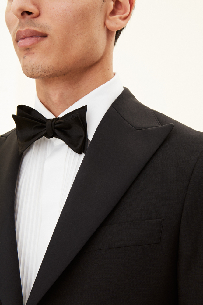 Slim Fit Tuxedo Microstructure Blazer