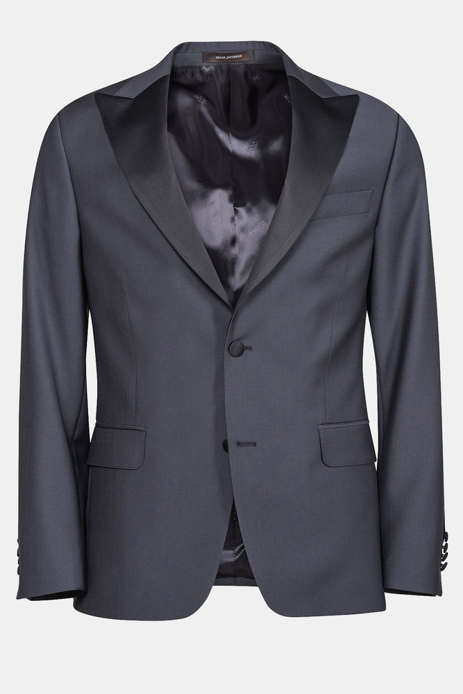 Slim Fit Microstructure Smoking Blazer