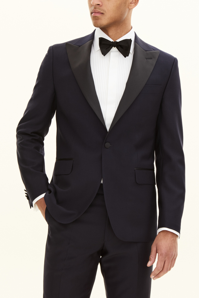 Regular Fit Tuxedo Microstructure Blazer