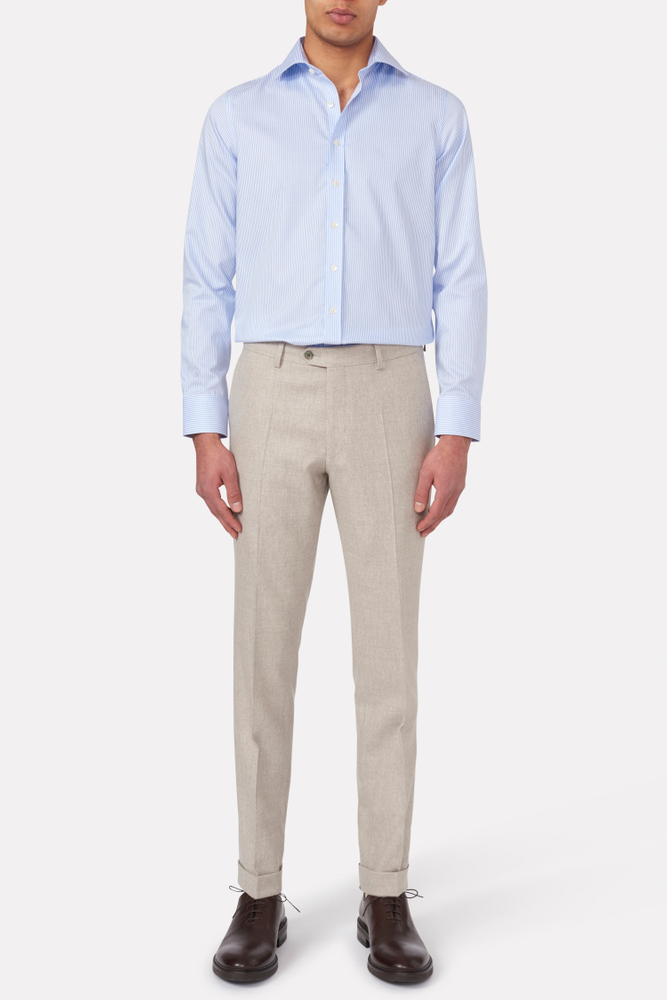 Slim Fit Flannel Trousers