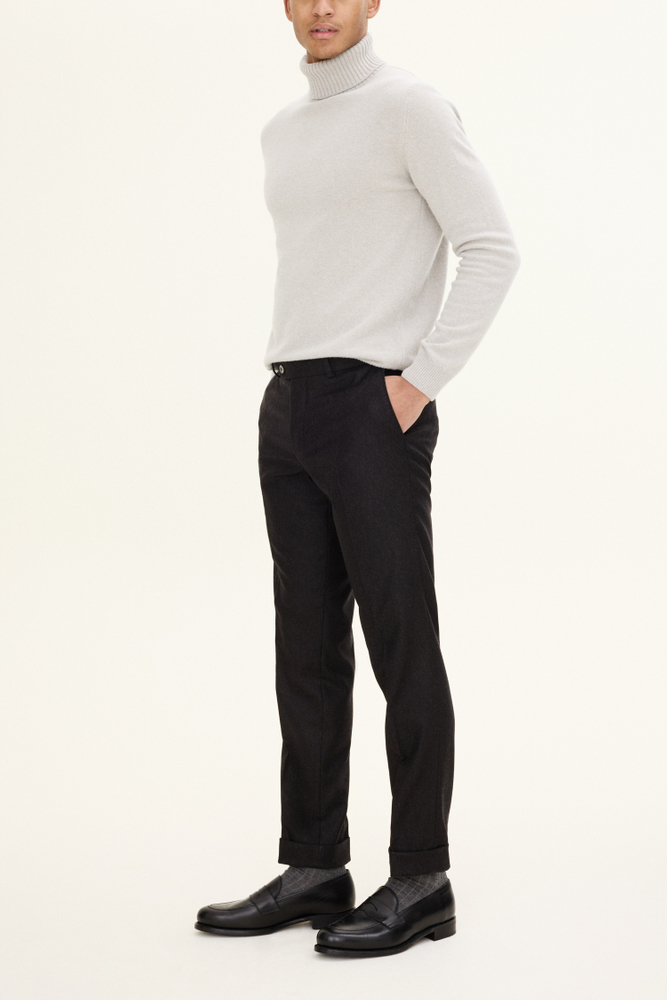 Slim Fit Flannel Trousers