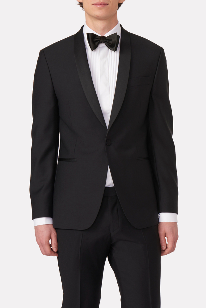 Regular Fit Microstructure Tuxedo Blazer
