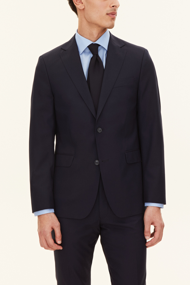 Regular Fit Microstructure Blazer
