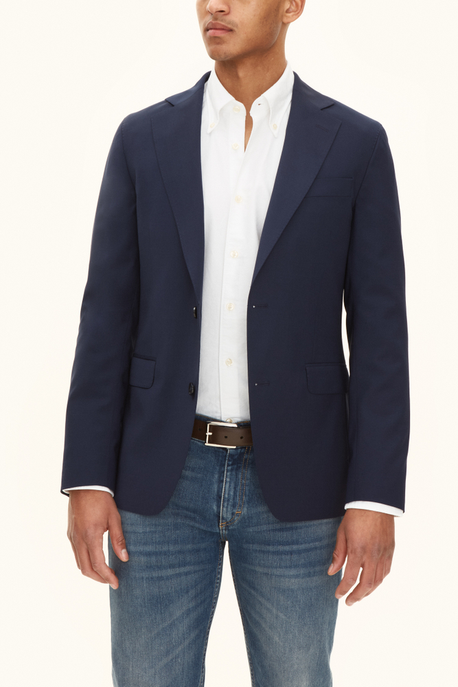 Slim Fit Microstructure Blazer