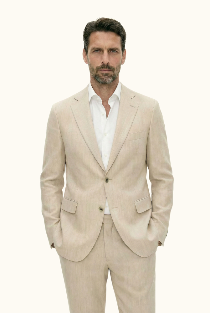 Regular Fit Microstructure Blazer