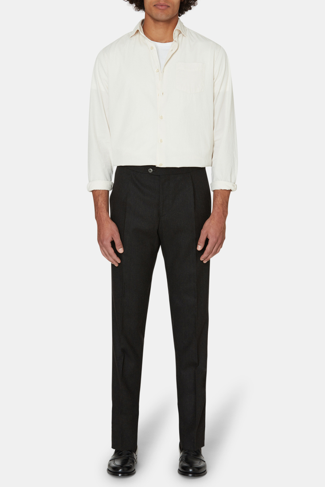 Regular Fit Flannelbukser Høj Talje