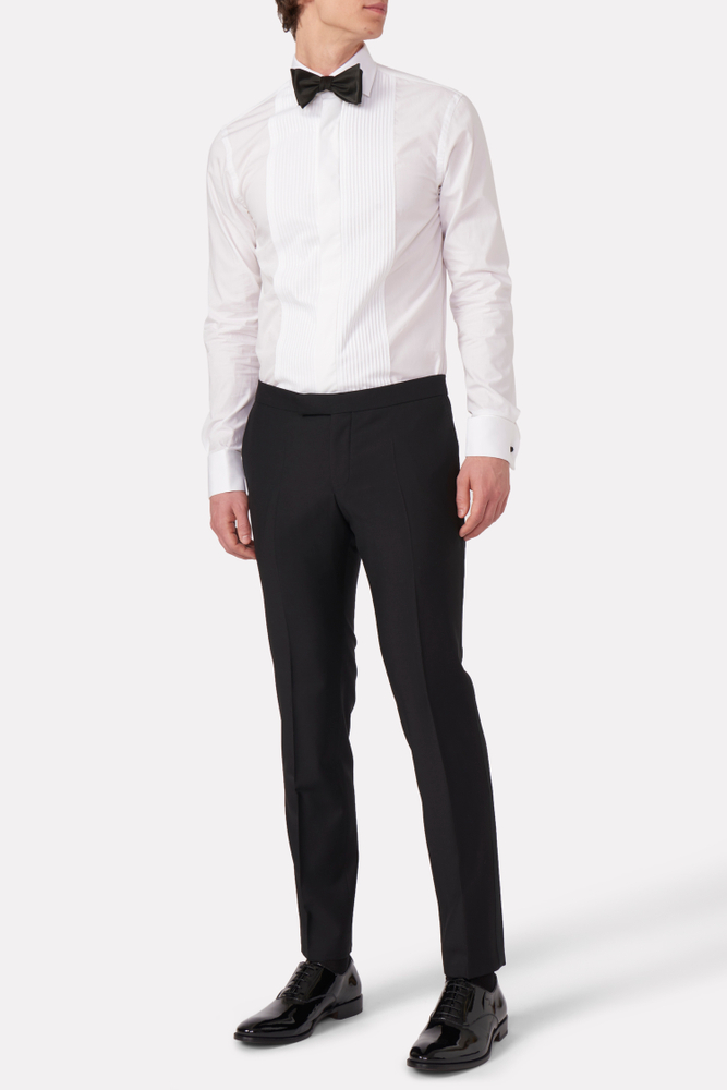 Slim Fit Tuxedo Microstructure Trousers