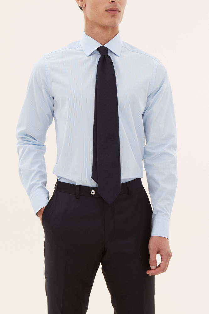 Slim Fit Cut Away Poplinskjorte