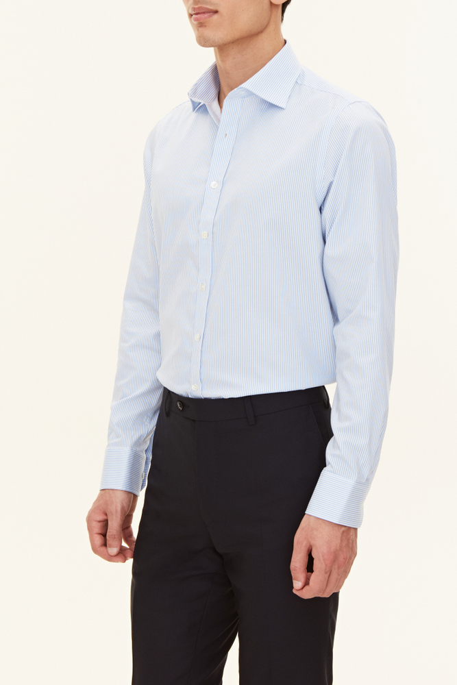 Slim Fit Cut Away Strygefri Bomullskjorte