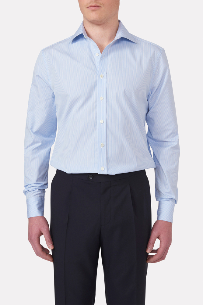 Regular Fit Cut Away Poplinskjorte