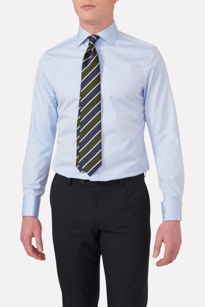 Slim Fit Cut Away Twillskjorta