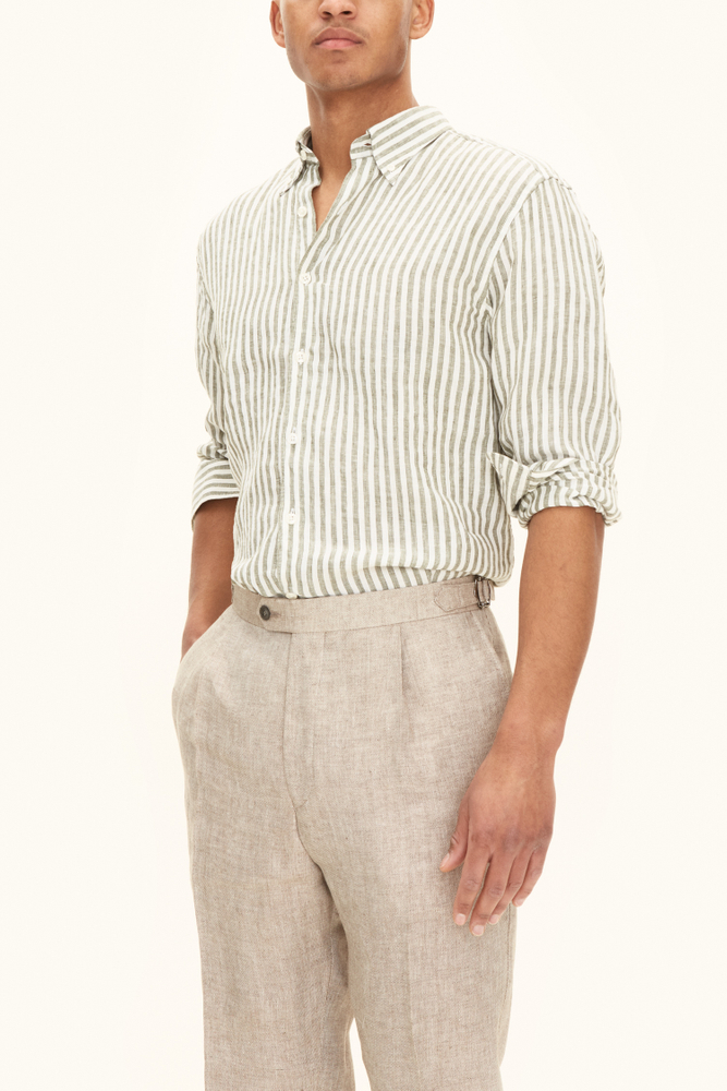 Regular Fit Button Down Linen Shirt