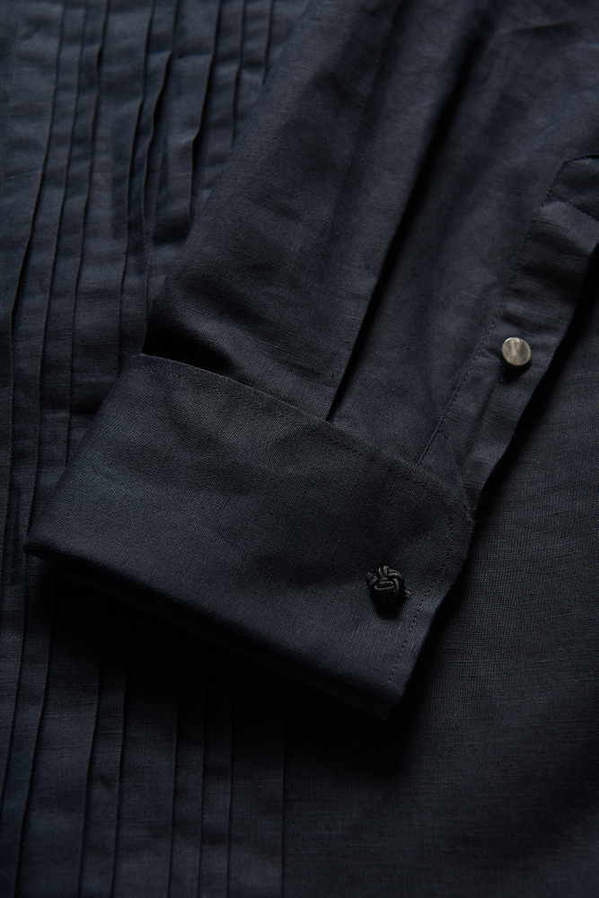 Slim Fit Smokingkjorta Turndown Krage