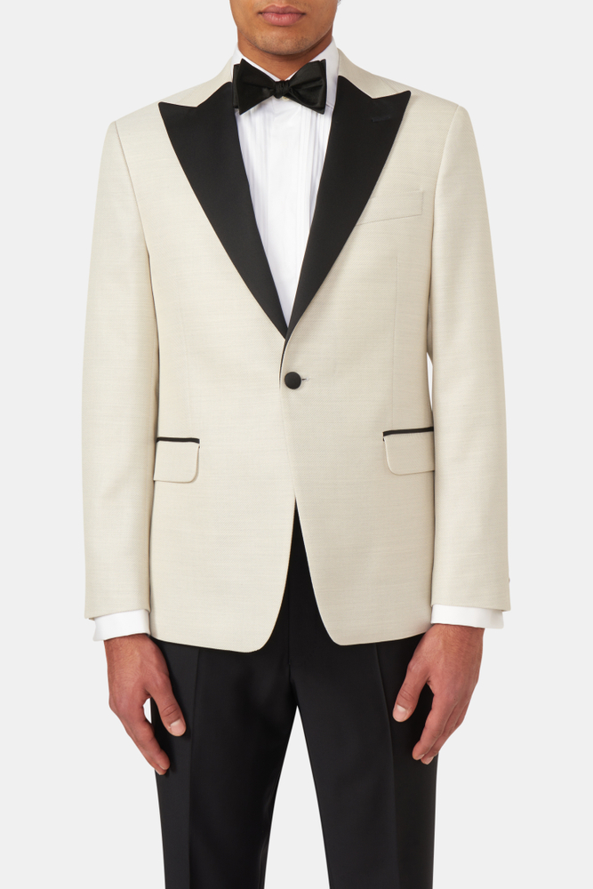Regular Fit Microstructure Smoking Blazer