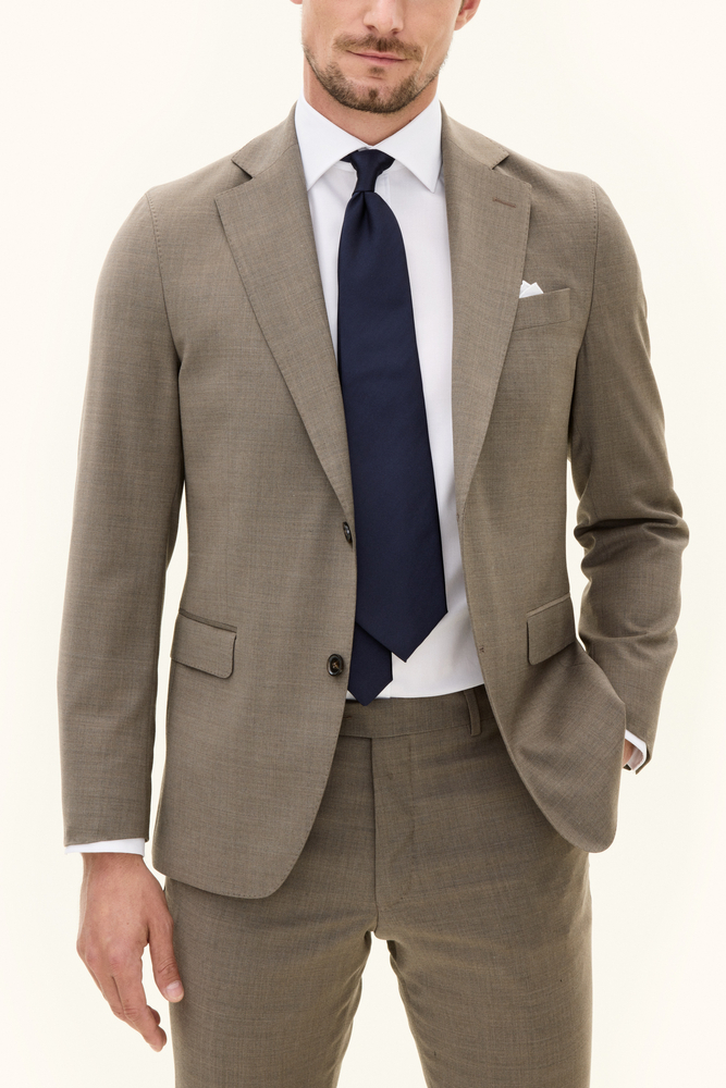 Regular Fit Microstructure Blazer