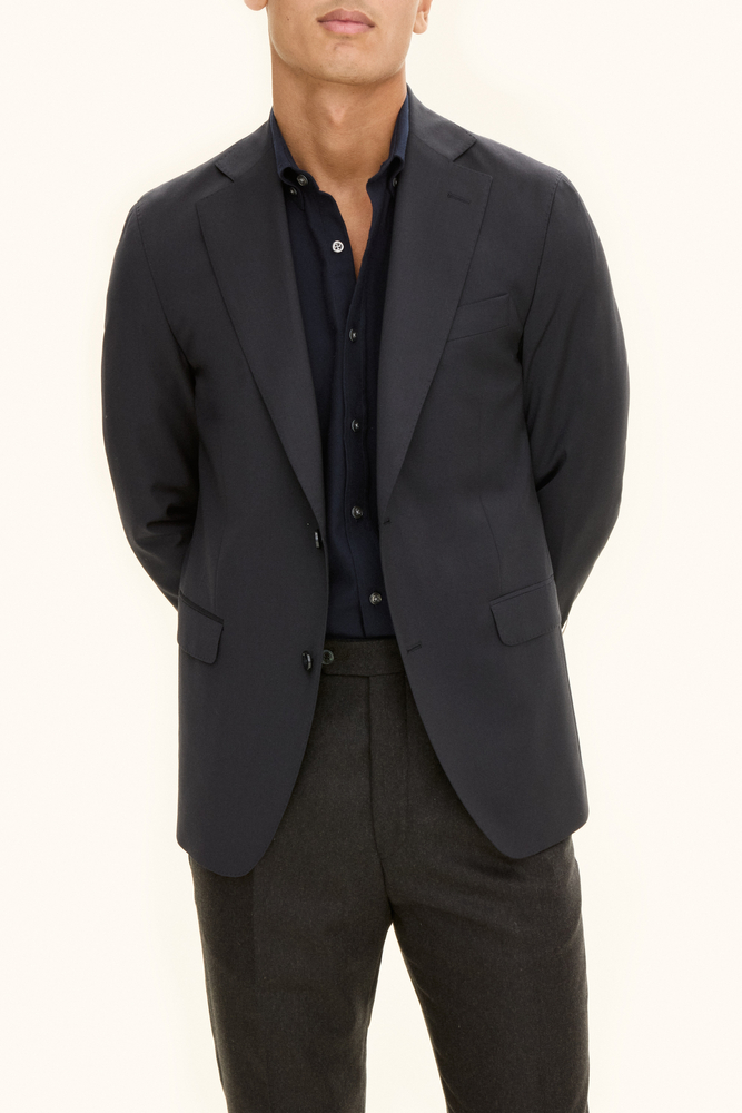 Regular Fit Microstructure Blazer