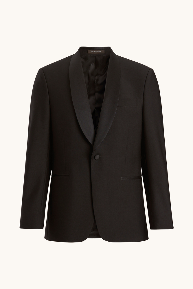 Regular Fit Microstructure Smoking Blazer