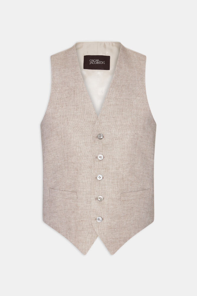 Regular Fit Linen Waistcoat