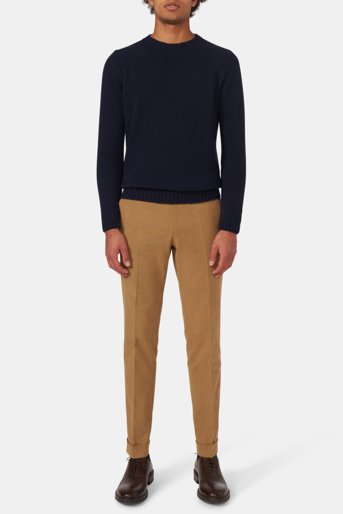 Slim Fit Brushed Wool Trousers