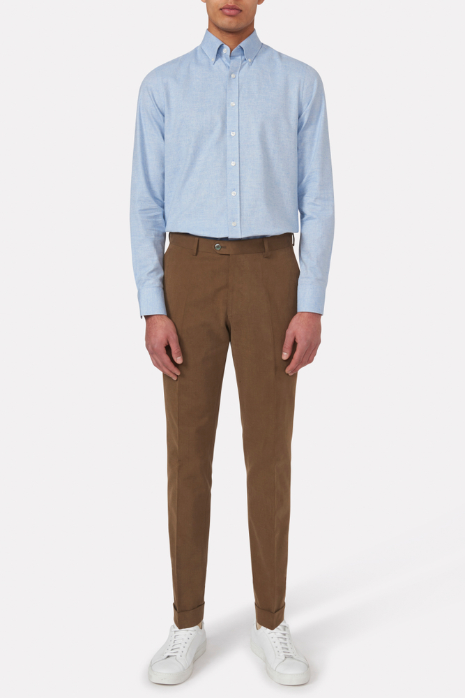 Slim Fit Brushed Wool Trousers