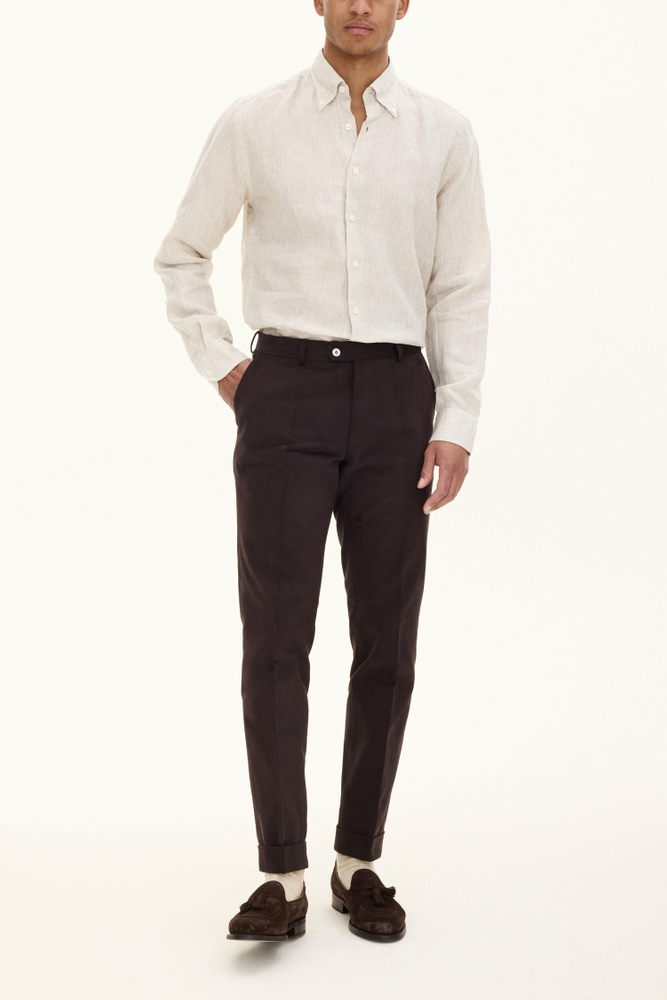 Slim Fit Brushed Wool Trousers