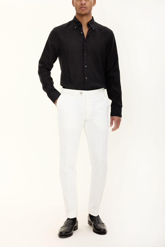 Slim Fit Brushed Wool Trousers