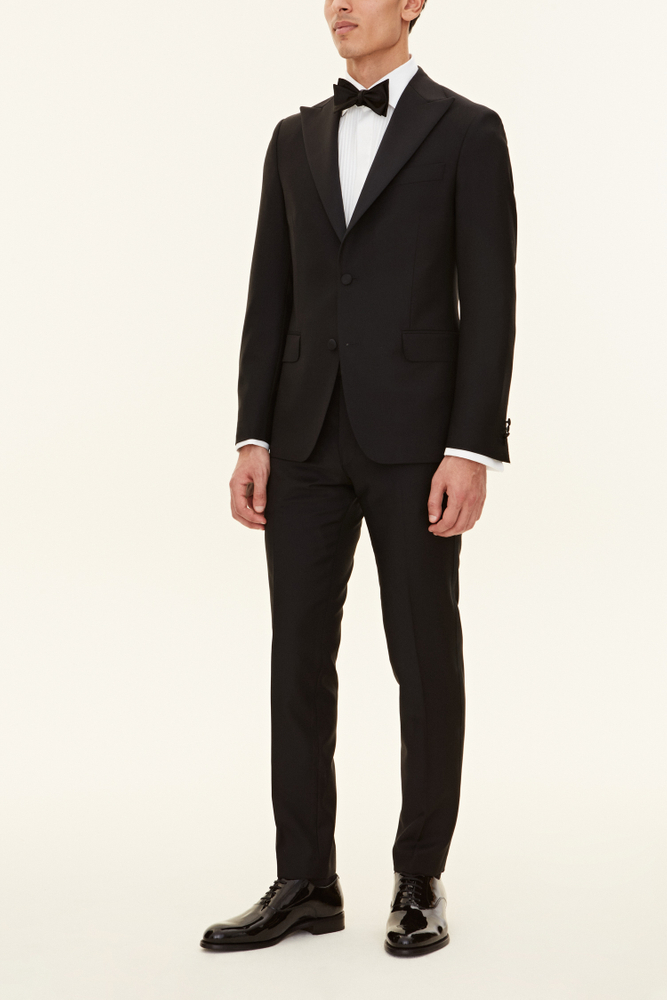 Slim Fit Tuxedo Microstructure Trousers