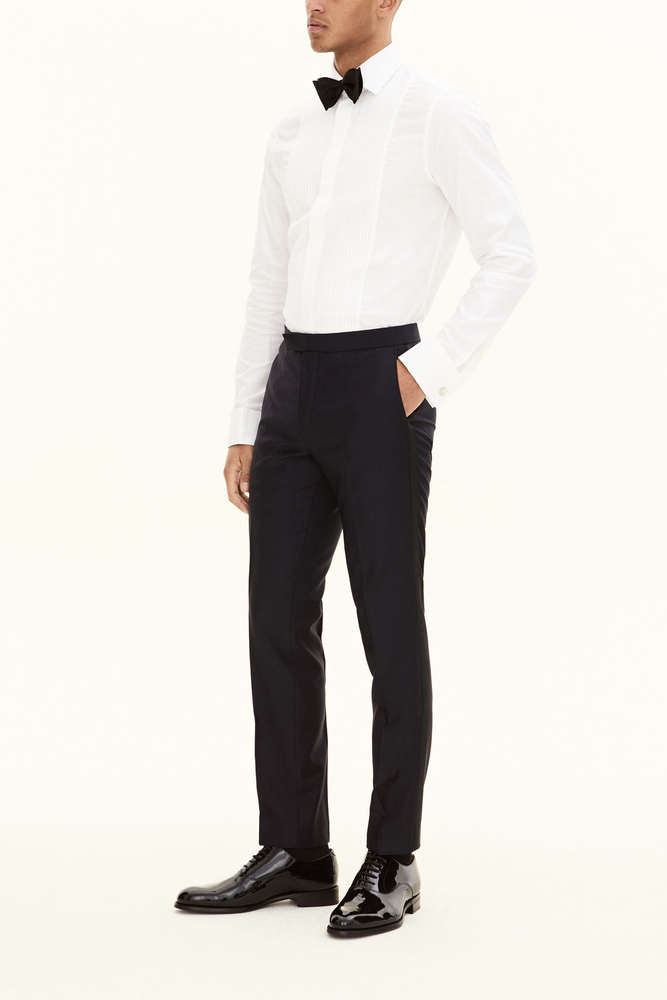 Slim Fit Tuxedo Microstructure Trousers
