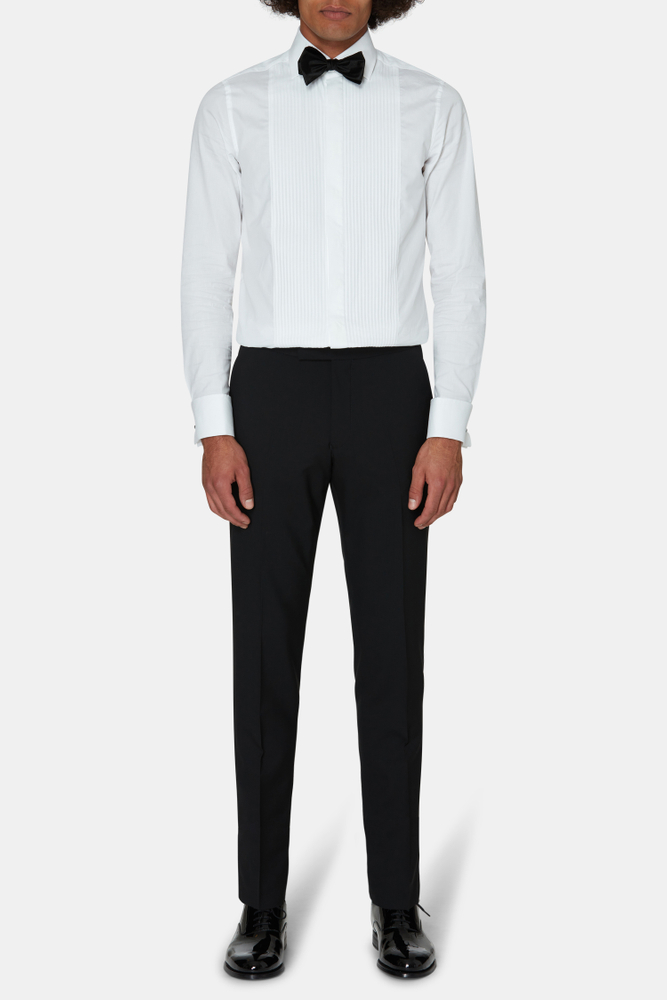 Slim Fit Tuxedo Microstructure Trousers