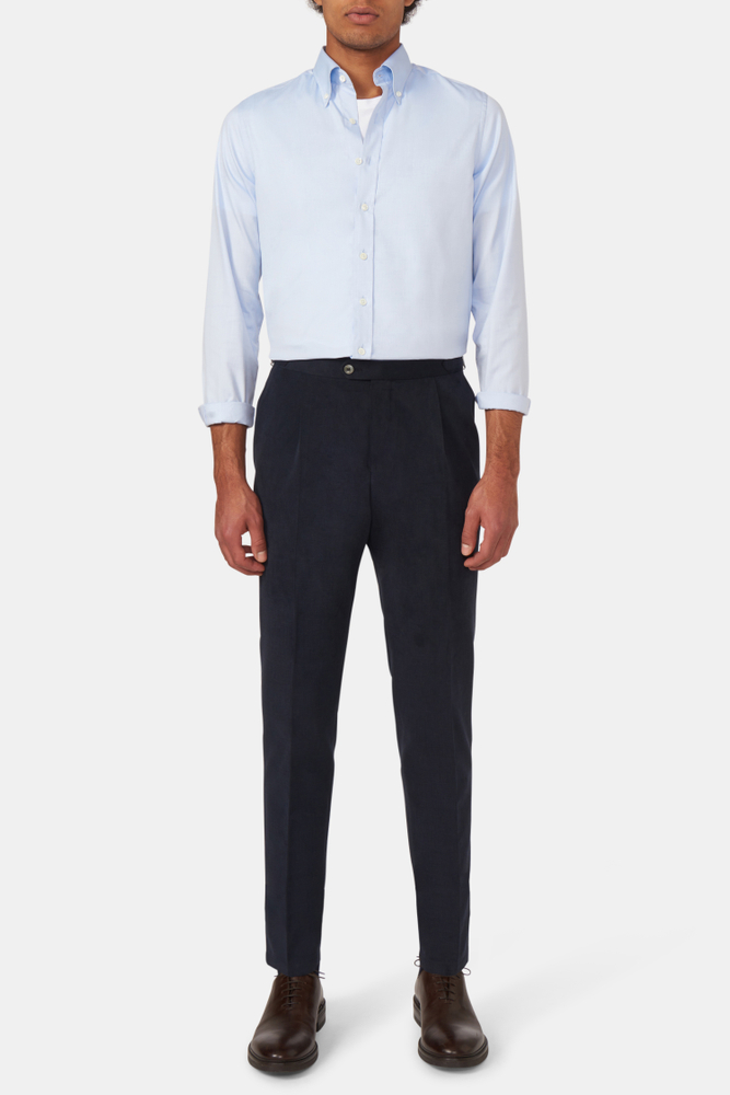 Regular Fit High Waist Brushed Twill Trousers