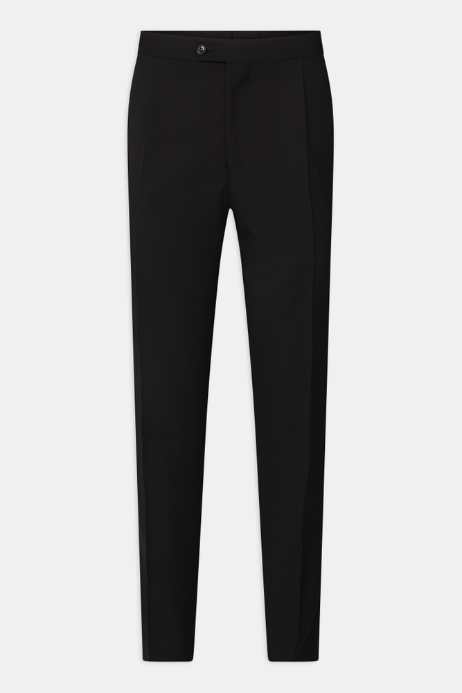 Regular Fit High Waist Microstructure Trousers