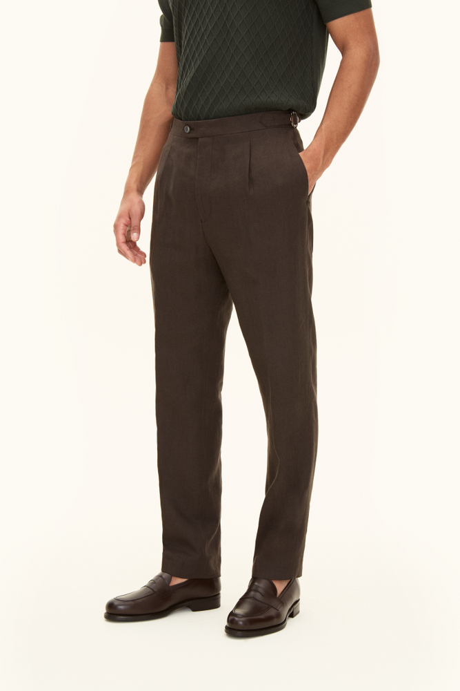 Regular Fit Linnebyxor Hög Midja