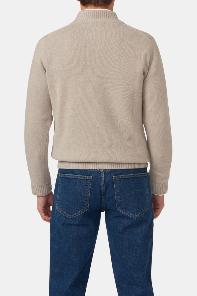 Regular Fit Half Zip Kabelstickad Tröja