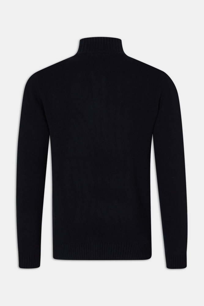 Regular Fit Half Zip Kabelstickad Tröja