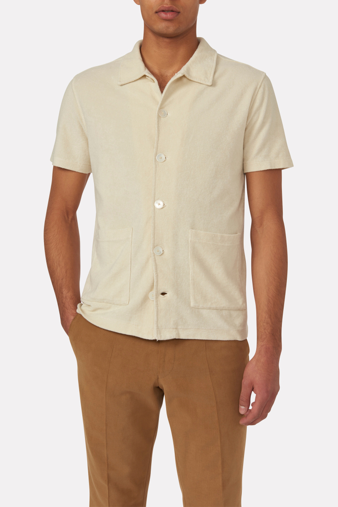 Regular Fit Kortärmad Frotté Skjorta