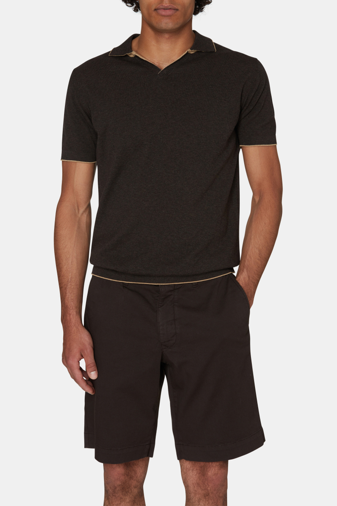 Regular Fit Contrast Knit Poloshirt