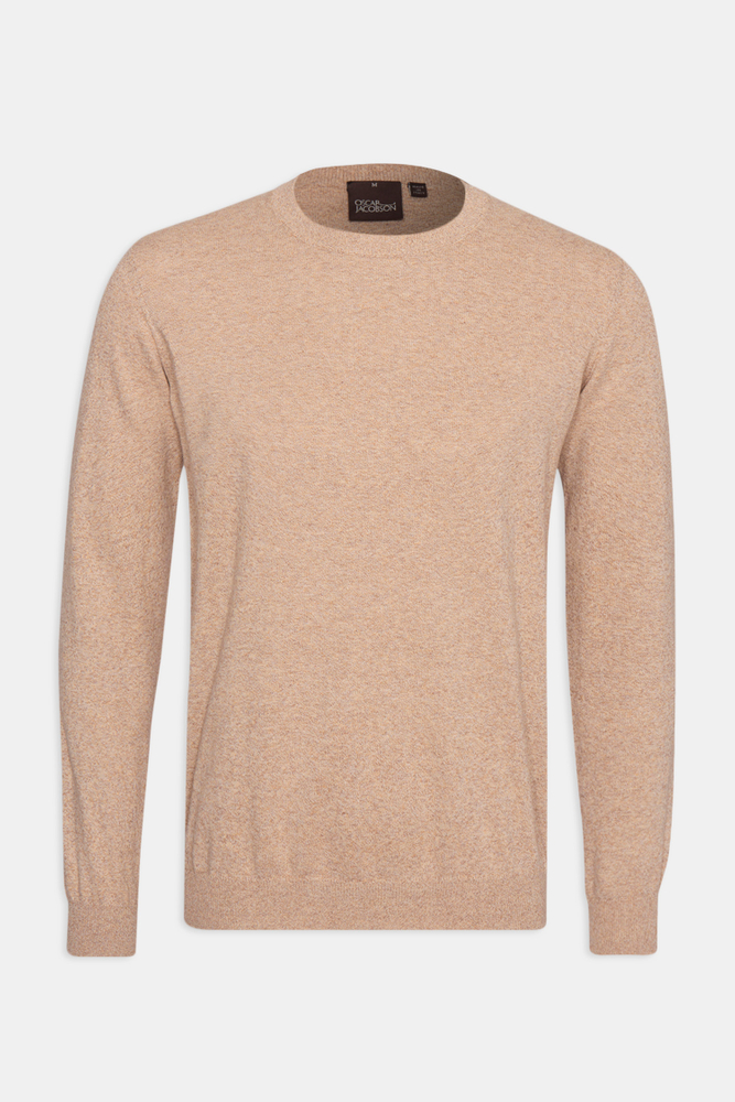 Slim Fit Rundhalsad Melerad Tröja