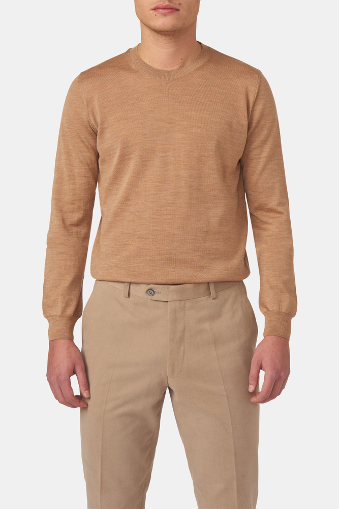 Slim Fit Rundhals Trøje Extra Fine Merinould