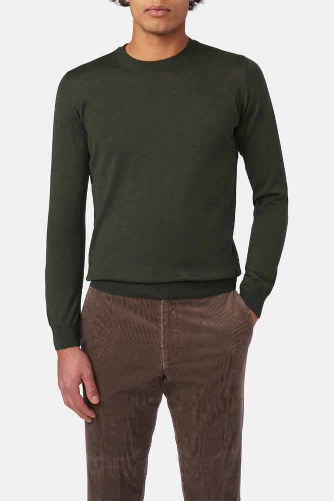 Slim Fit Rundhals Trøje Extra Fine Merinould