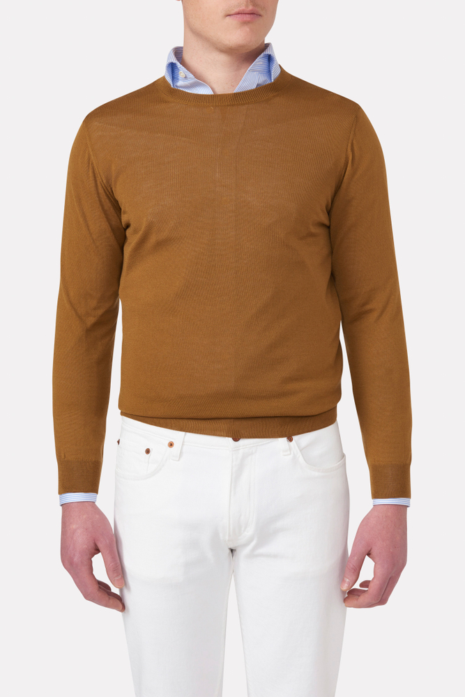 Slim Fit Rundhals Trøje Extra Fine Merinould