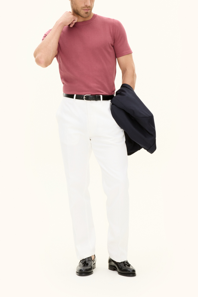 Slim Fit Finstickad T-shirt