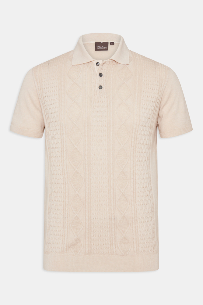 Slim Fit Structured Knit Poloshirt