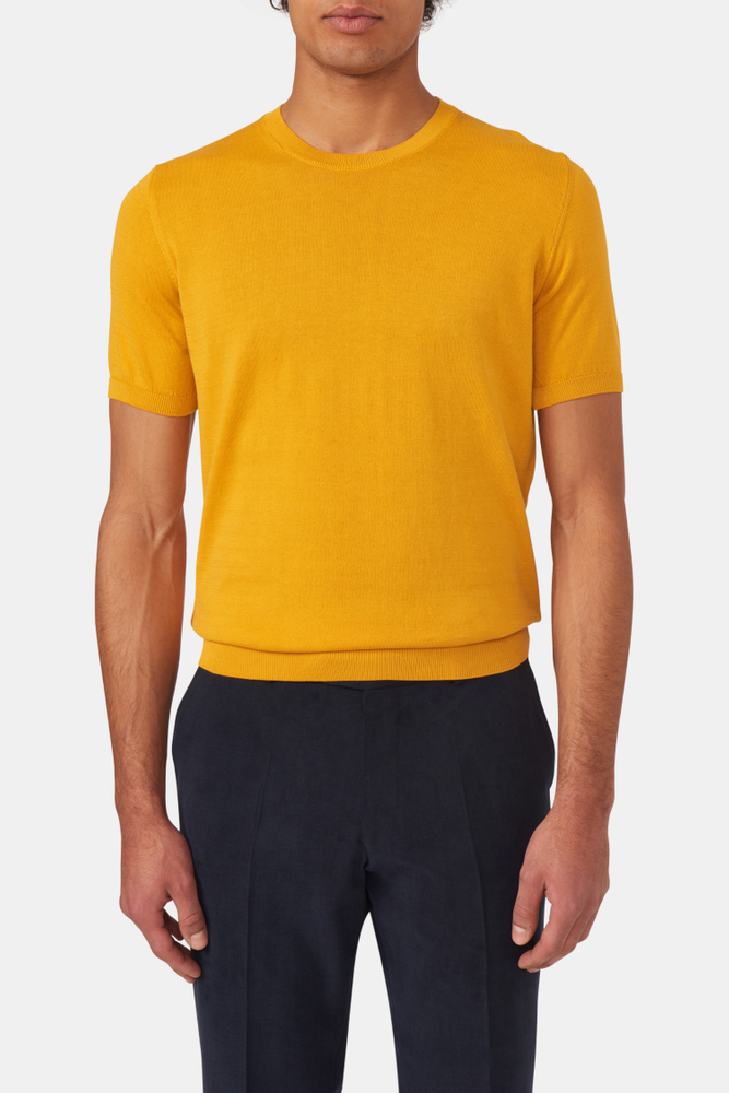 Slim Fit Finstickad T-shirt