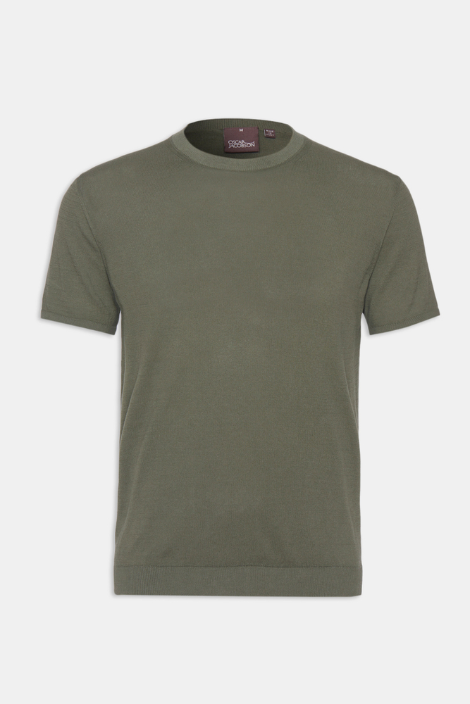 Slim Fit Finstrikket T-shirt