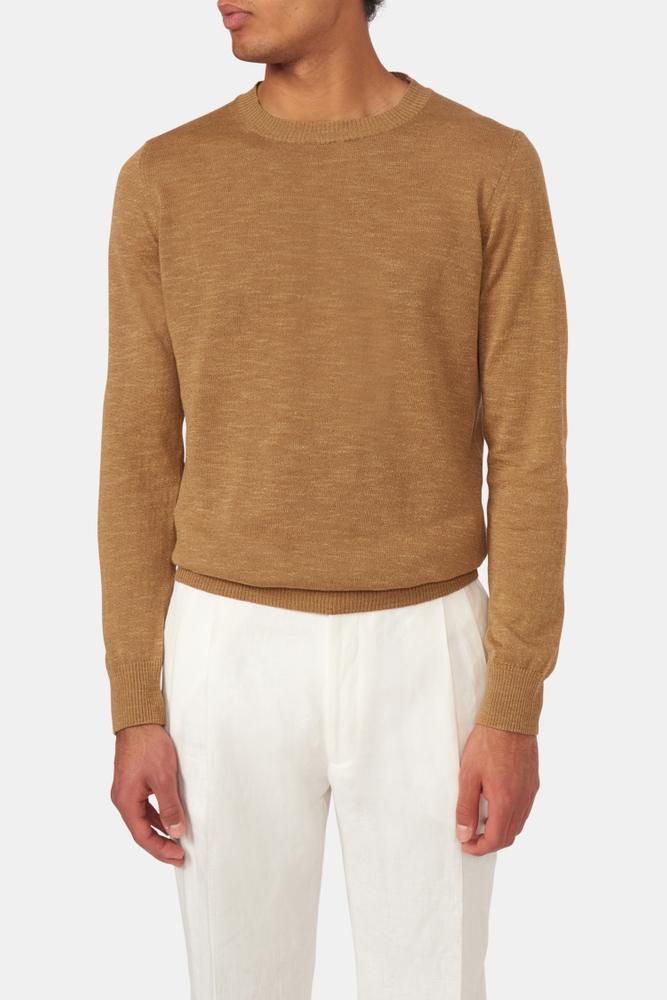 Regular Fit Roundneck Linen Blend Sweater