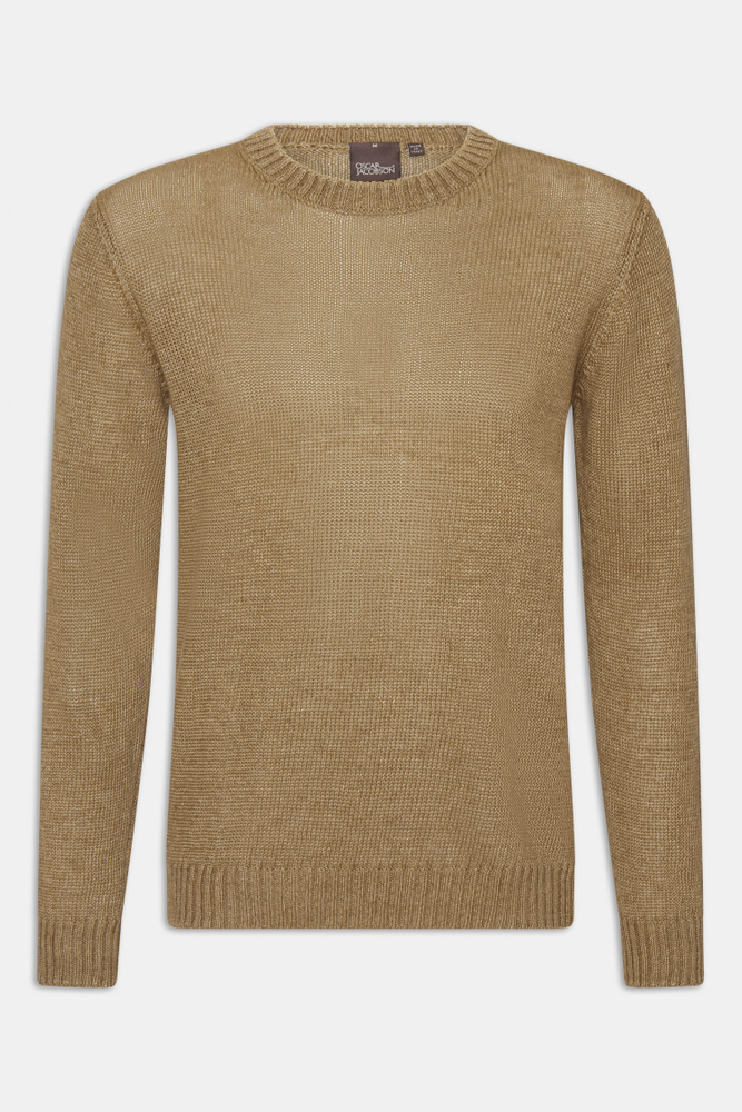 Regular Fit Roundneck Pure Linen Sweater